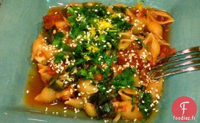 Pâtes de Poisson Épicées Za'atar aux Épinards