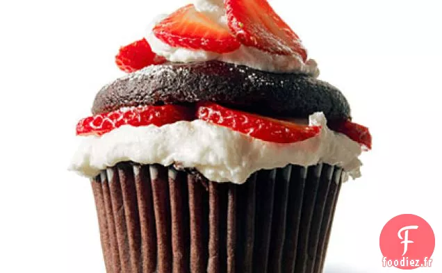 Cupcakes Shortcake aux Fraises au Chocolat Vegan de Chloe's