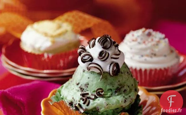 Cupcakes Glacés à la menthe et aux Pépites de chocolat