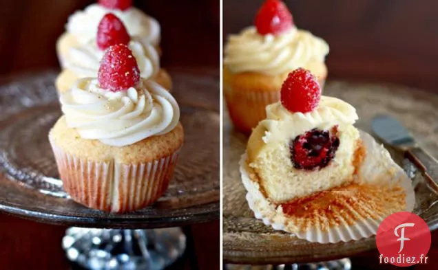 Cupcakes Fourrés à la Framboise et au Chocolat