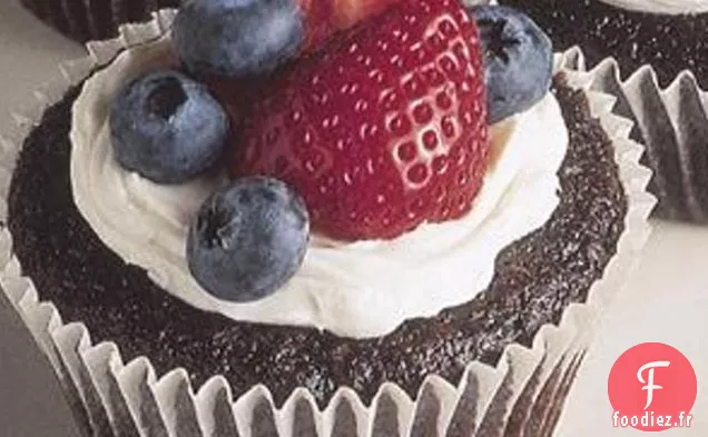 Cupcakes Au Chocolat Rouge, Blanc et Bleu