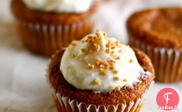 Cupcakes À La Citrouille Avec Glaçage Au Fromage à la Crème À l'Érable