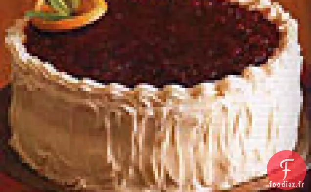 Gâteau à l'Orange Glacé aux Canneberges