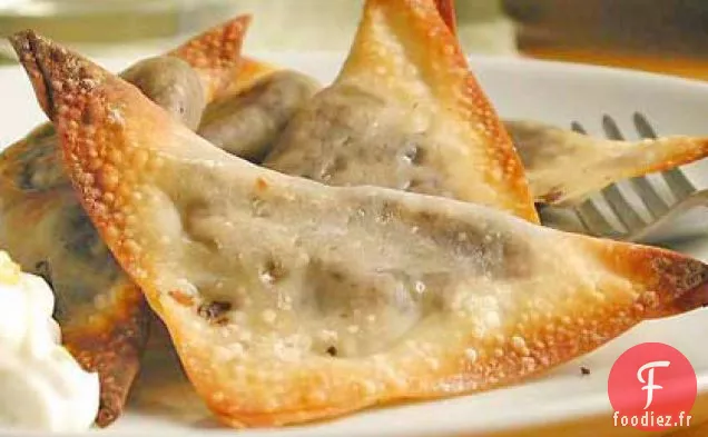 Raviolis aux Champignons avec Mayonnaise Citron-Câpres
