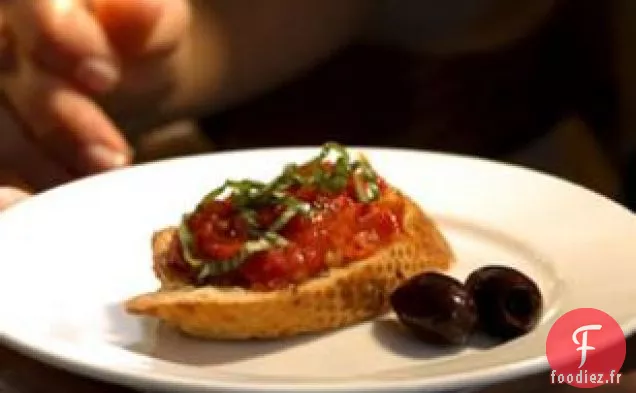 Bruschetta aux Tomates Cerises Rôties lentement