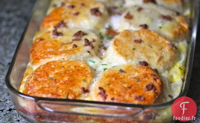 Casserole de Petit déjeuner Soufflé aux Biscuits