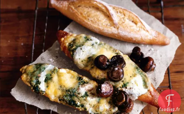 Rouleaux De Champignons, Pesto Et Fromage De Chèvre