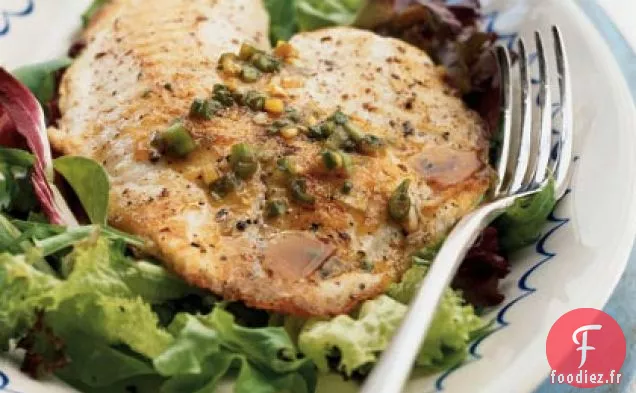 Tilapia Sauté avec Vinaigrette Miel-Échalotes