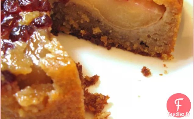 Gâteau à l'envers aux Canneberges et aux Poires