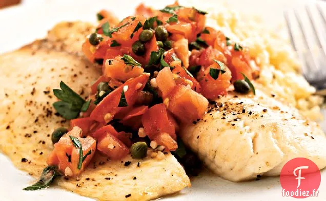 Tilapia Grillé avec Salsa Tomate-Câpres