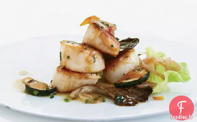 Salade de Pétoncles Tiède aux Champignons et Courgettes