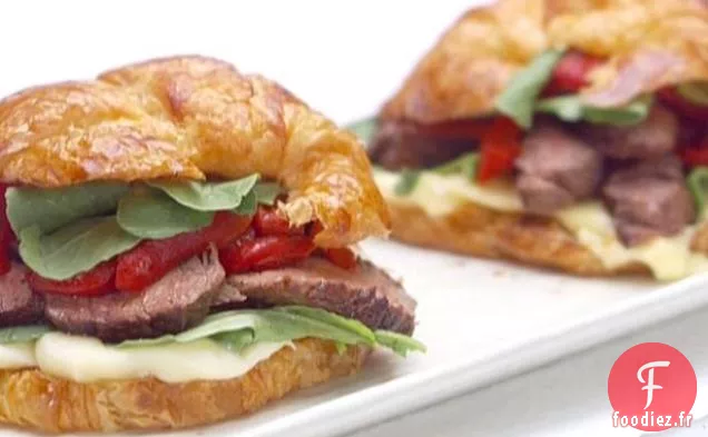 Sandwichs Croissants au Steak et au Fromage Parisiens