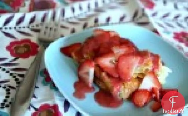Pain Perdu Au Citron farci Au Fromage À La Crème Et Aux Fraises