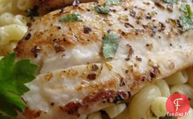 Tilapia au Citron Poêlé avec Pâtes au Parmesan