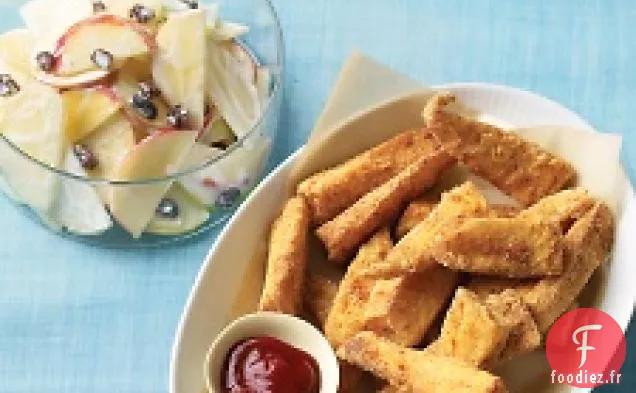 Bâtonnets de poisson en croûte de semoule de maïs