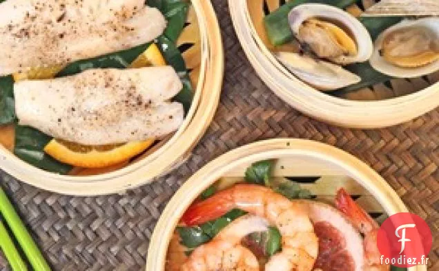 Mélange de Fruits de Mer Cuits à la Vapeur