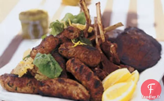 Grillade Mixte avec Salade de Citron Sicilien et Salsa à la Menthe aux Amandes