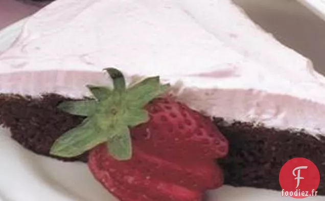 Tarte Au Brownie Facile À Cuire Avec Garniture À La Crème Aux Fraises