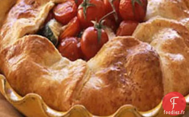 Tarte Aux Tomates Cerises, Bocconcini Et Courgettes