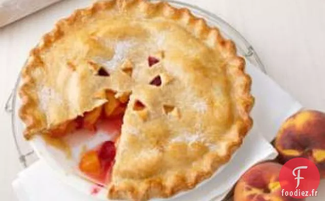 Tarte pêche-framboise