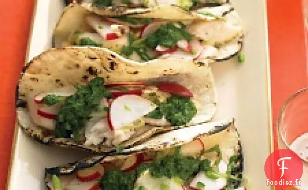 Tacos De Poisson Avec Salsa Verde Et Salade De Radis