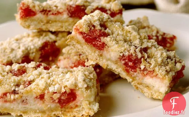 Barres de Gâteau au Fromage aux Cerises