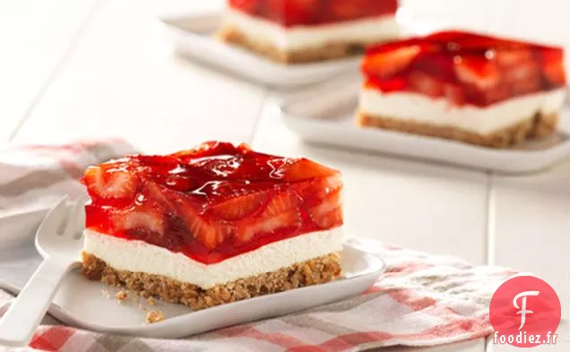 Carrés de Dessert Bretzel aux Fraises