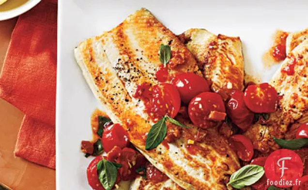 Truite Poêlée à la Tomate et au Basilic