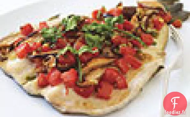 Truite au four aux champignons Shiitake, Tomates et Gingembre