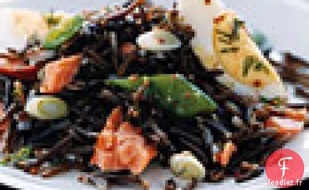 Riz Sauvage au Poisson Fumé et Petits Pois