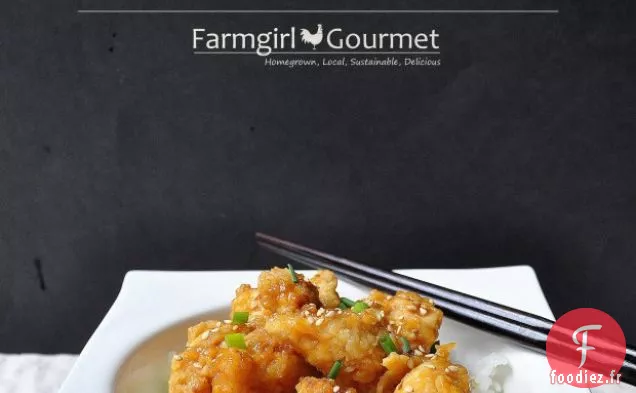 Poulet à l'orange frit au four