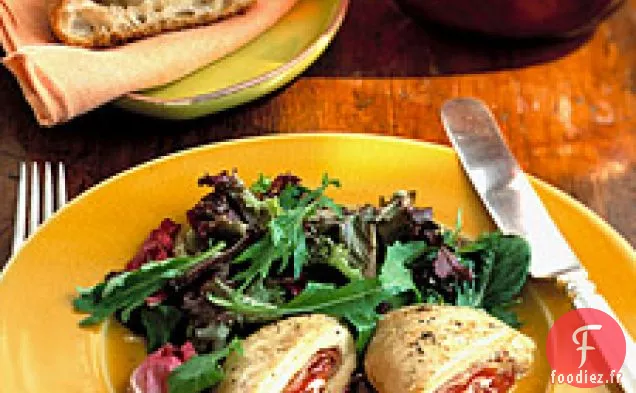 Poulet Cuit À La Vapeur Avec Poivrons Rôtis Et Prosciutto