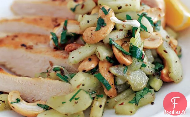 Poitrines de Poulet Sautées avec Salade de Concombre