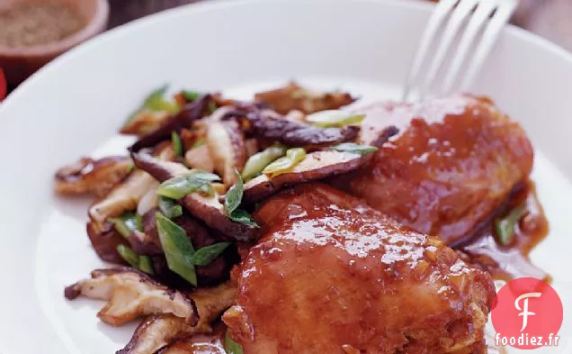 Cuisses de Poulet Marinées au Soja et Champignons Shiitake