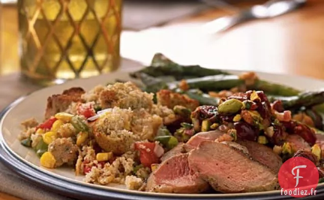 Magret de Canard Sauté avec Salsa Cerise-Pistache