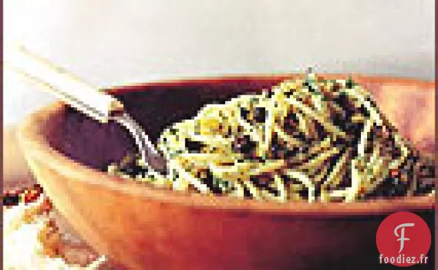 Spaghetti aux Câpres et Anchois frits