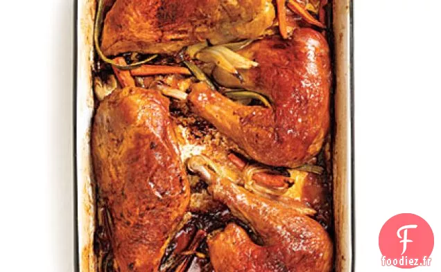 Dinde Rôtie Lentement avec Sauce à la Crème