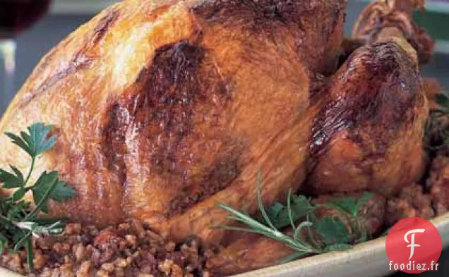 Dinde Cajun avec Farce au Riz Sale