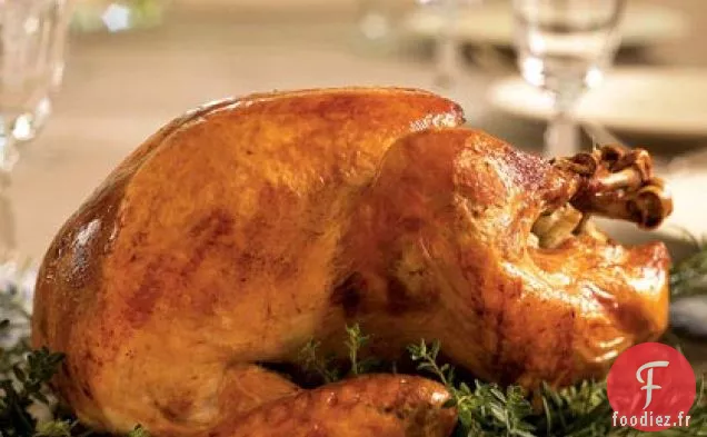 Dinde Rôtie à la Ferme avec Sauce au Romarin