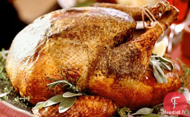 Dinde à la Sauge au Citron et Sauce aux Champignons Sauvages