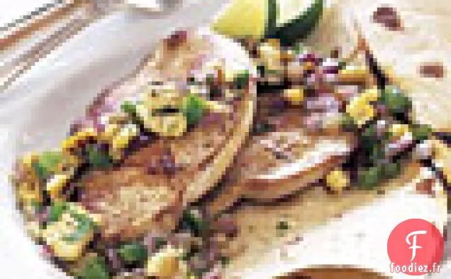 Escalopes de Dinde Chipotle avec Salsa de Maïs Carbonisée