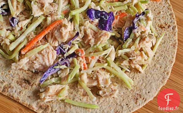 Retour à l'école enveloppement de thon croquant sain