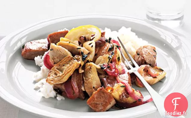 Thon au Poivre Noir, Artichauts et Citron