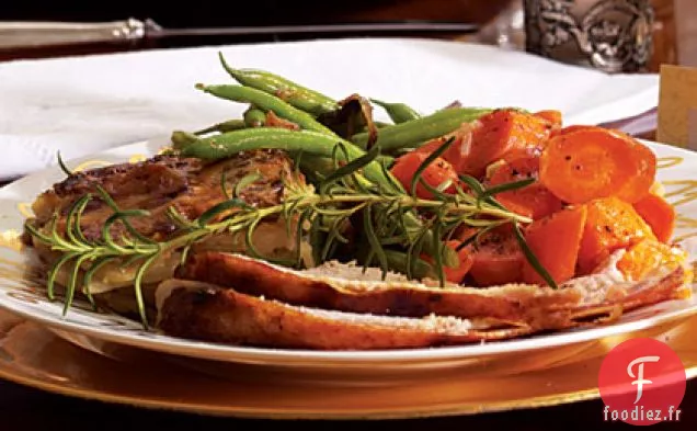 Dinde Rôtie avec Sauce au Cidre et au Romarin