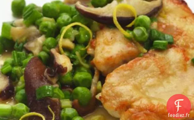 Escalopes De Dinde Aux Petits Pois Et Oignons Nouveaux Recette