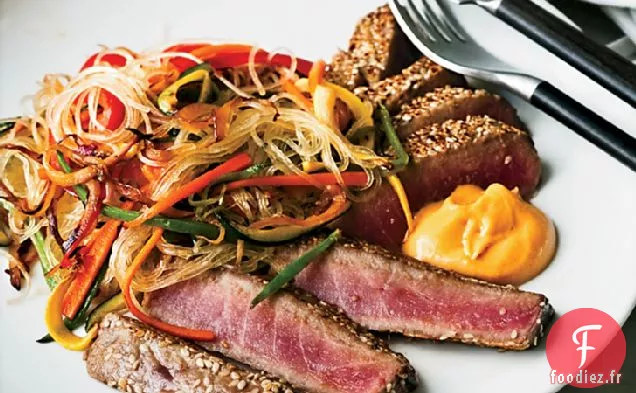 Thon en Croûte de Sésame et Crème au Gingembre