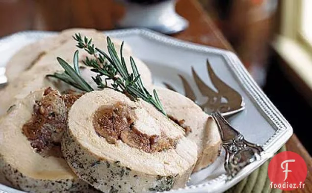 Poitrine de Dinde Farcie aux Figues et au Stilton avec Sauce au Porto