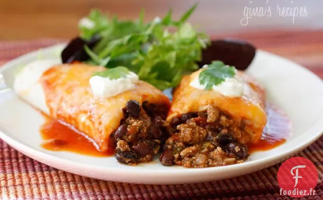 Enchiladas De Dinde Et Haricots Noirs