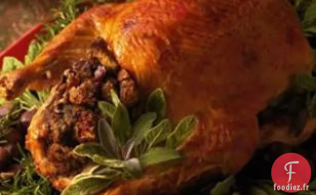 Dinde Rôtie À La Farce Aux Châtaignes