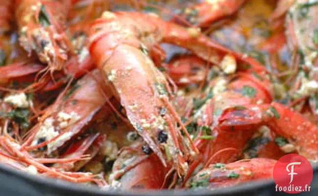 Crevettes Au Citron, Chili, Ail Et Feta